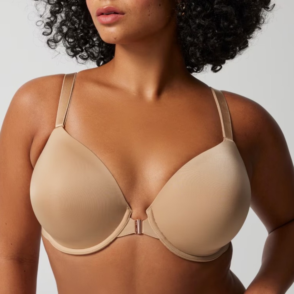 SOMA Vanishing Back Front Closure Seamless Tan Underwire Bra 36DD